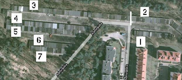 oznaczenie ciągów garaży